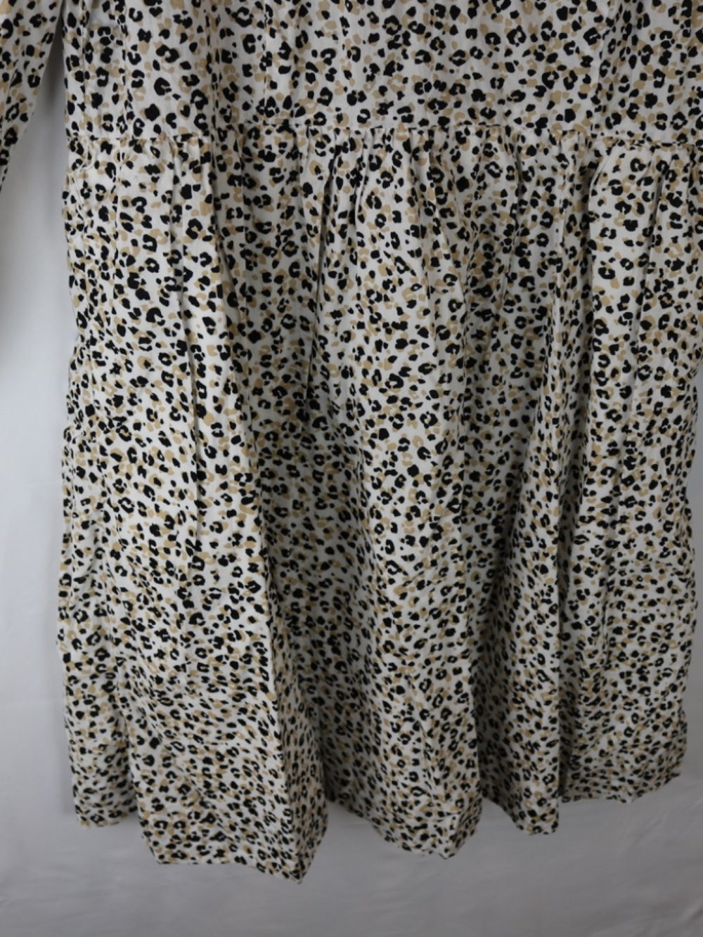 J. Crew Neutral Leopard Print V-Neck Long Sleeve Dress - Picture 4 of 5